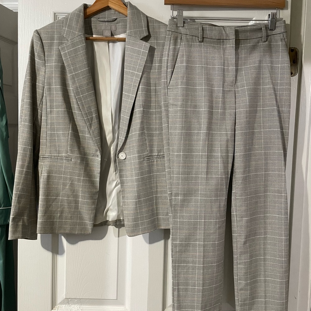 H&M Plaid Business Pants Suit